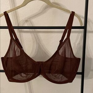 SKIMS Chocolate Sheer Underwire Bra